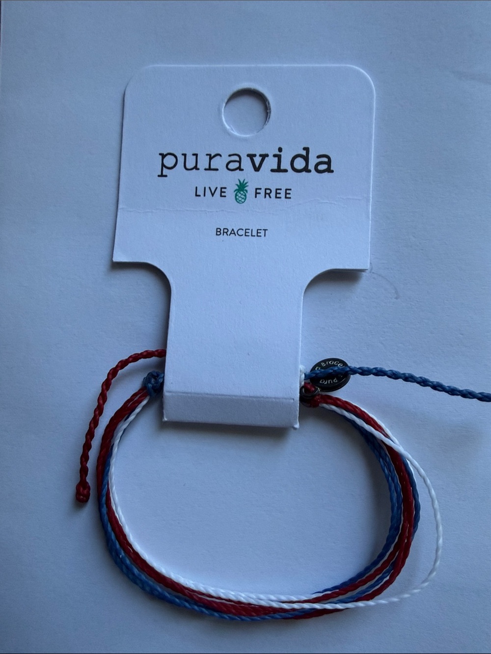Pura Vida Kids Red, White & Blue Braided Bracelet